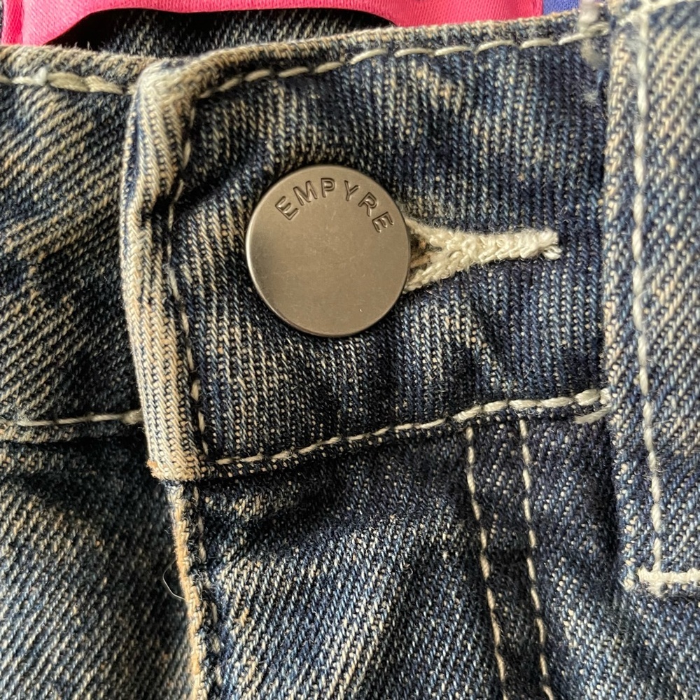 Empyre Loiter Blue Straight Leg Jeans High Waisted Denim Dark Wash 2 Zumiez - Picture 7 of 13